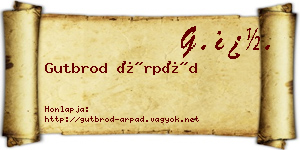 Gutbrod Árpád névjegykártya